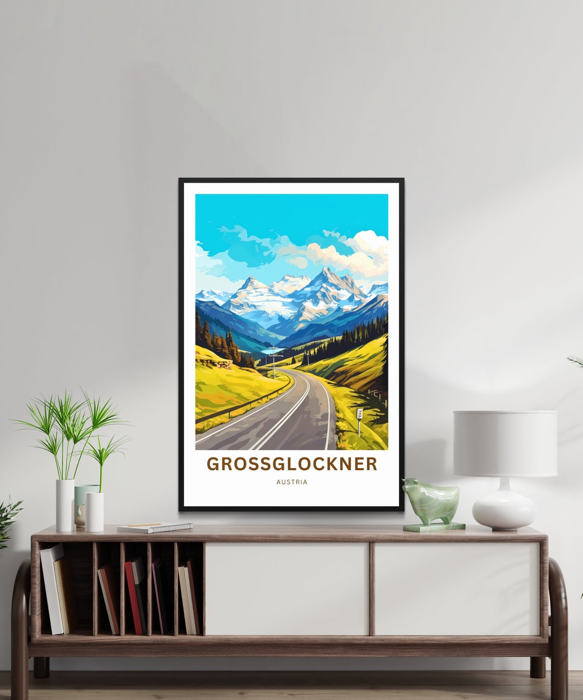 Grossglockner Austria Sunny Meadow Road Toward Snowy Peaks Poster - Image 2