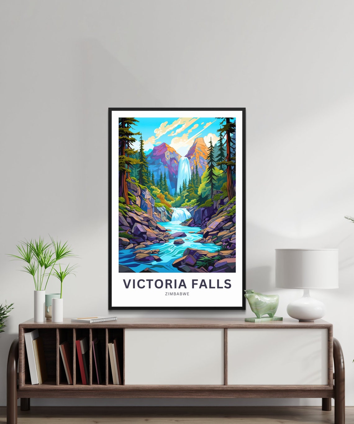 Personalized Victoria Falls Zimbabwe Turquoise River Falls Poster - Image 2