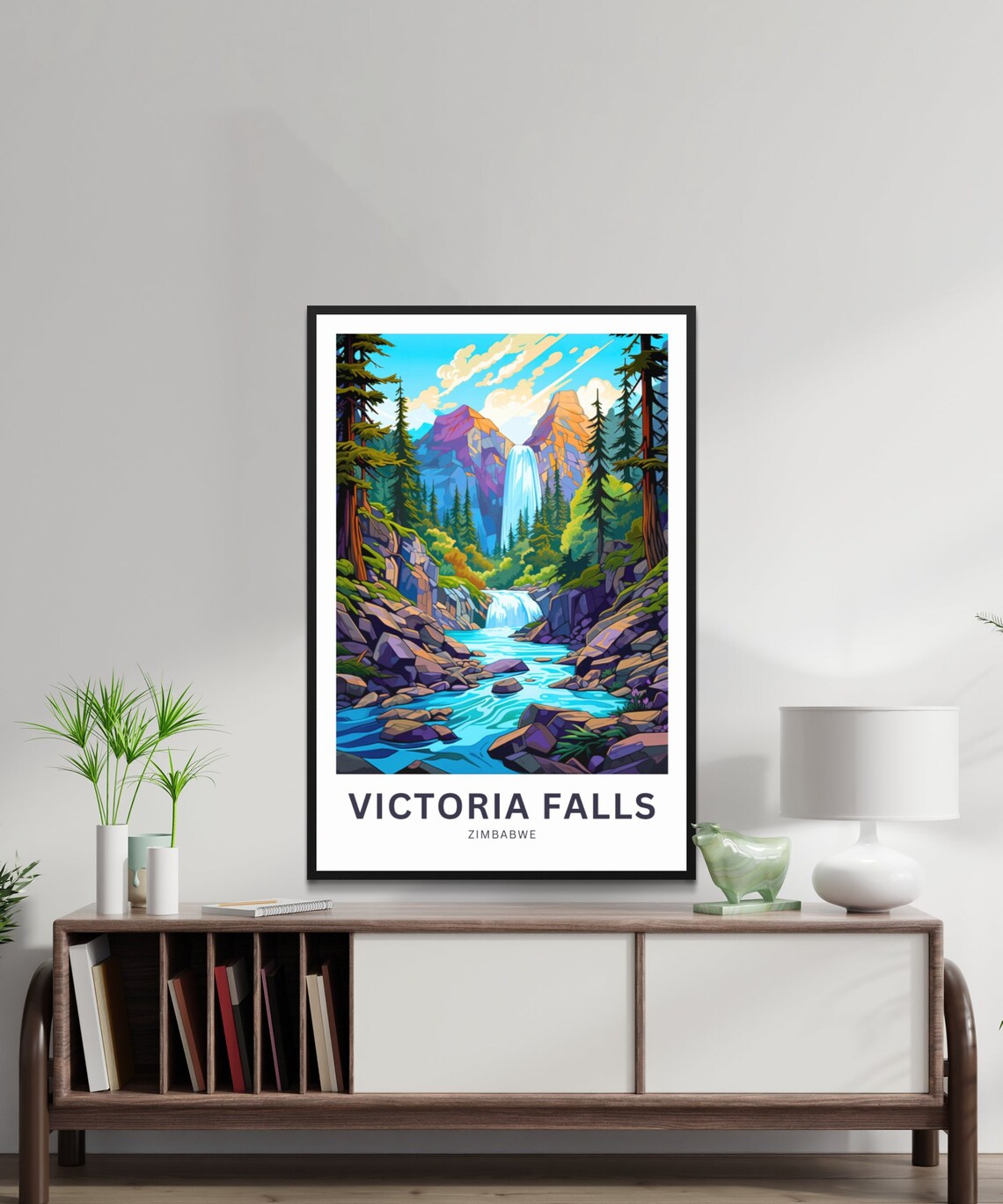 Victoria Falls Zimbabwe Turquoise River Cliff Falls Vintage Art Poster - Image 2