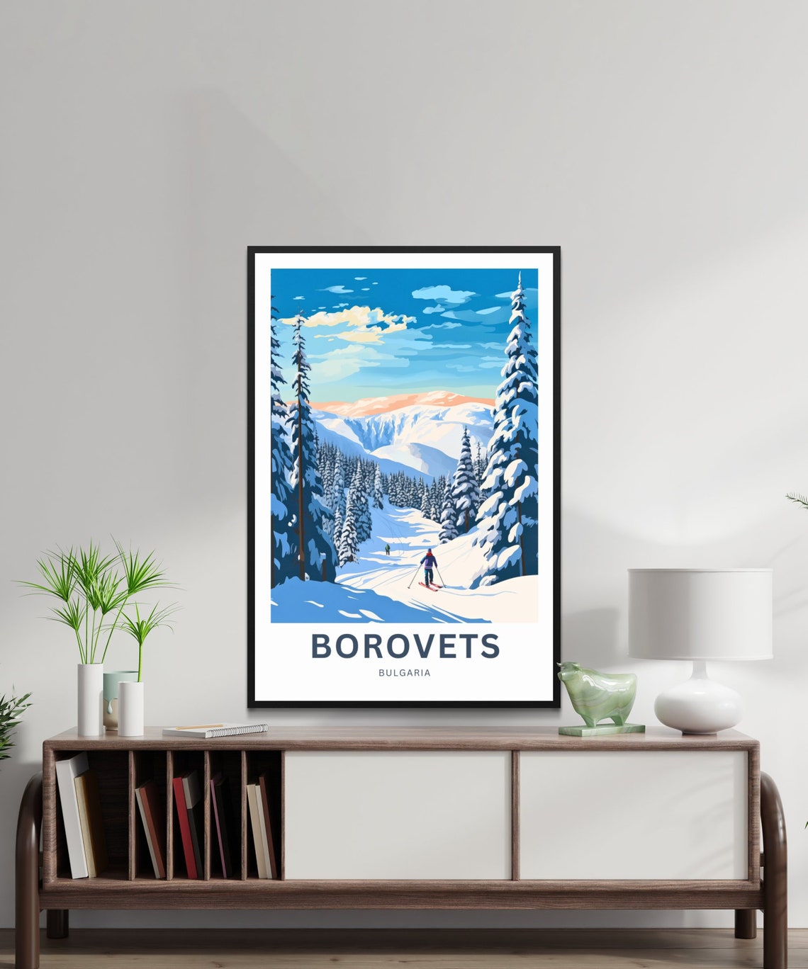 Borovets Bulgaria Cross Country Ski Trail Winter Blue Poster - Image 2