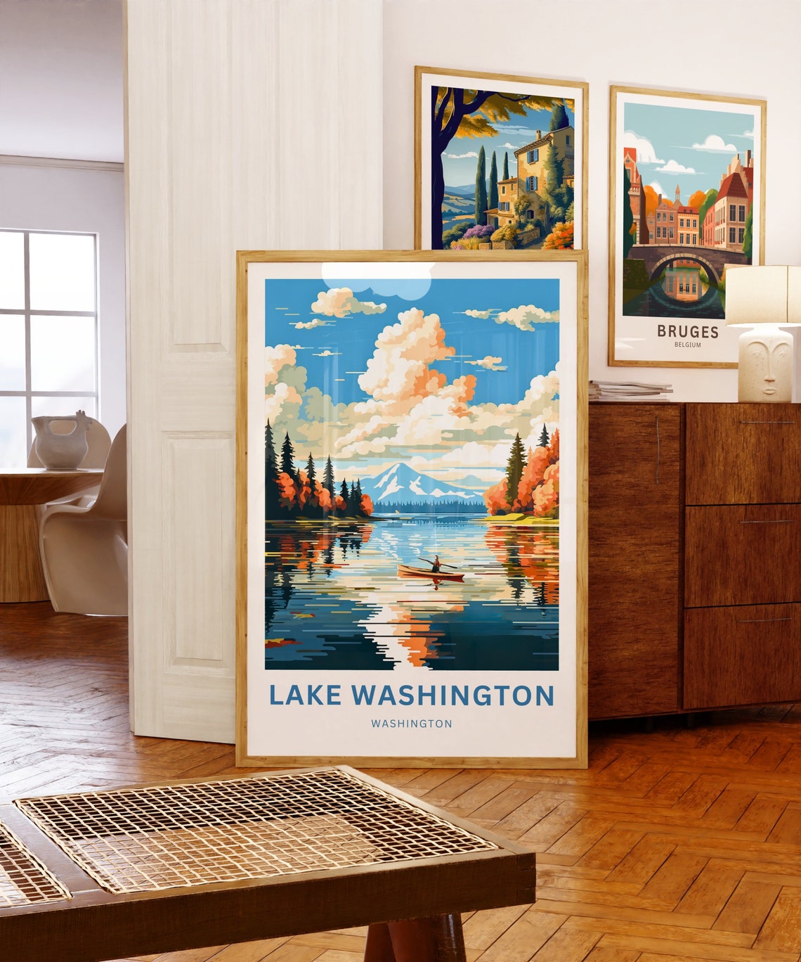 Lake Washington Personalized Autumn Kayak Fall Colors Poster - Image 5