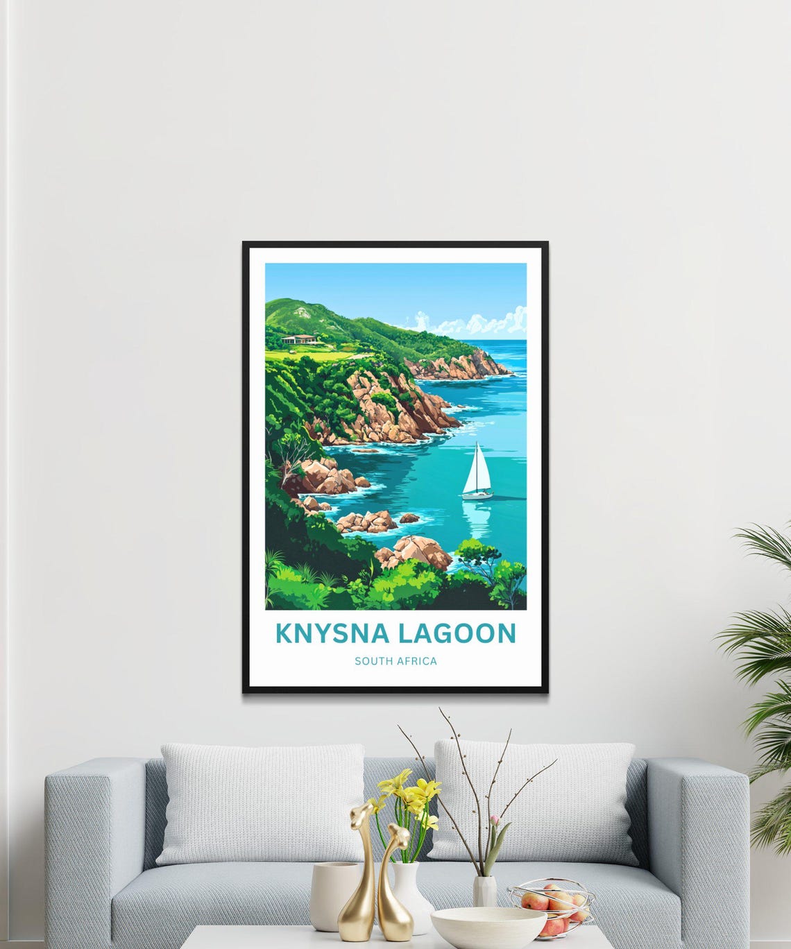 Knysna Lagoon South Africa Sailboat Bay Personalized Travel Poster - Image 3
