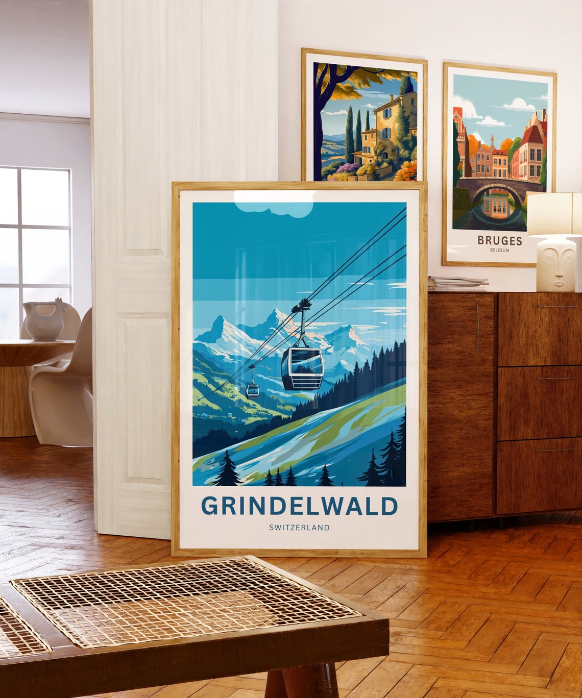 Grindelwald Switzerland Cable Car Gondola Mountain Ride Poster - Image 5