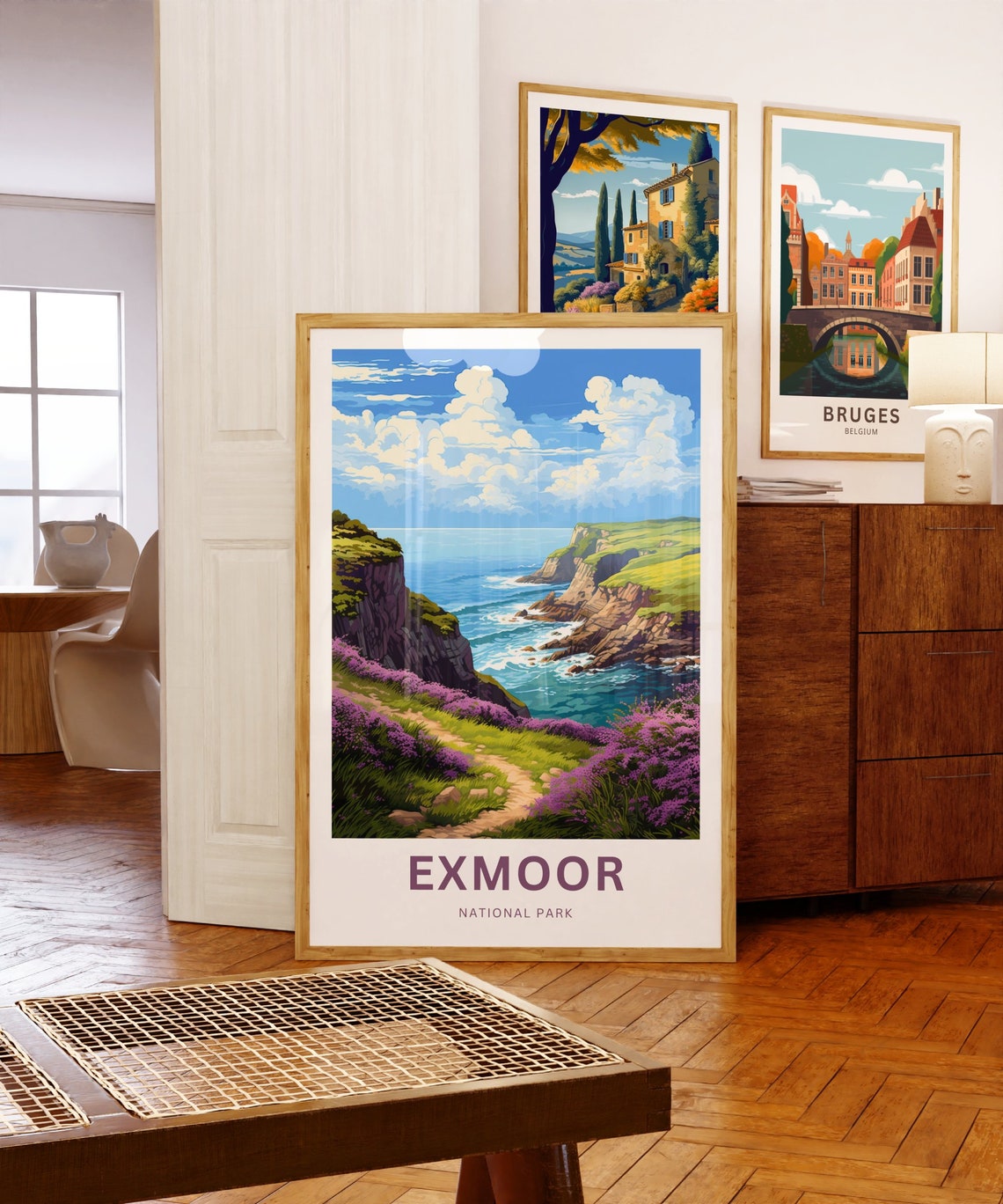 Exmoor National Park Heather Cove Path Between Sea Cliffs Poster - Image 5