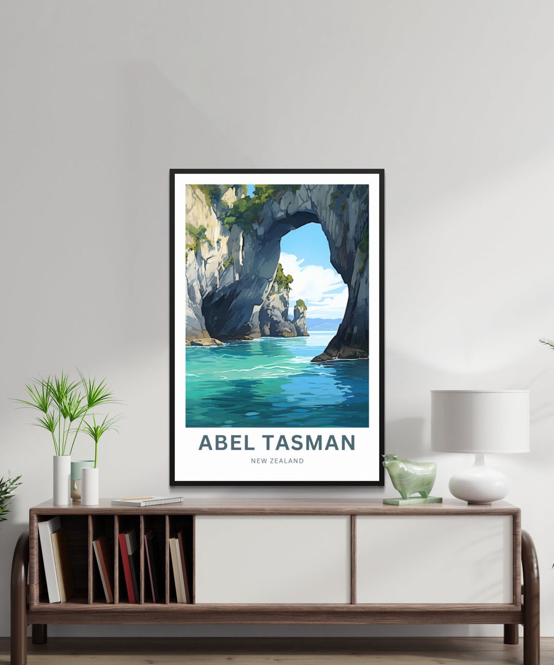 Abel Tasman New Zealand Rock Arch Personalized Travel Poster - Image 2
