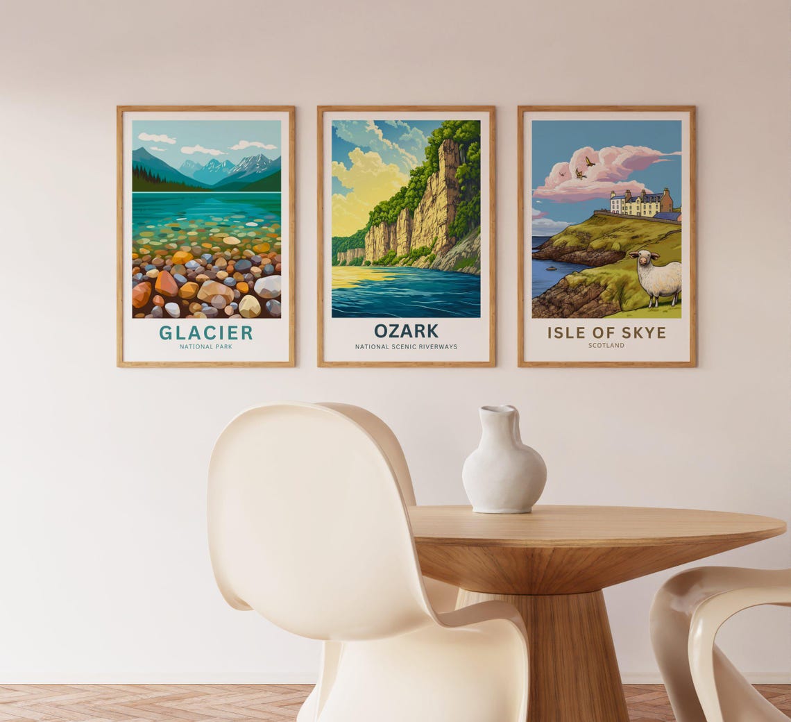 Ozark National Scenic Riverways Poster with Tall Limestone Bluffs Art - Image 5