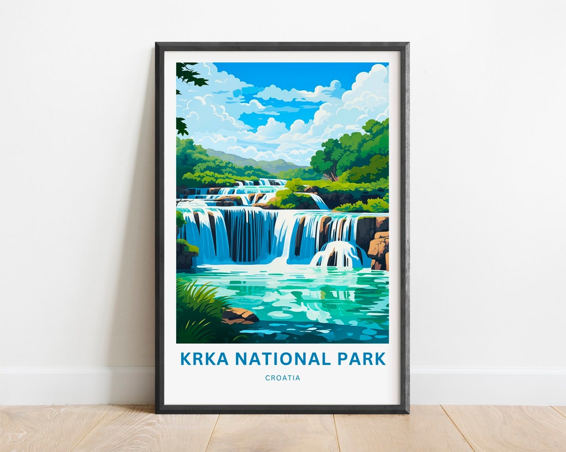 Krka National Park Croatia Turquoise Cascading Waterfalls Poster