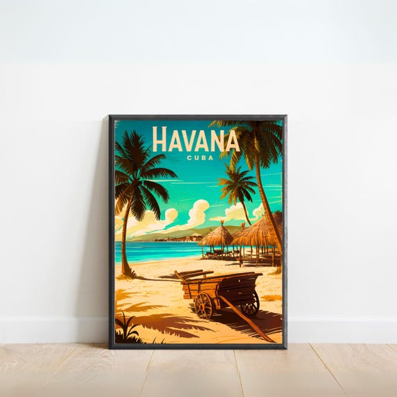 Havana Vintage Travel Poster Print Wall Art Framed Gift Present