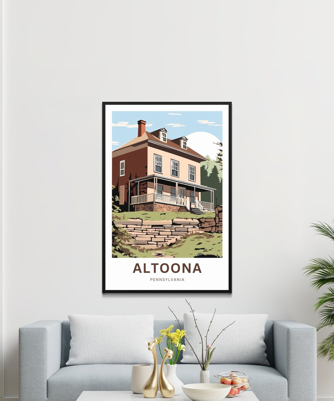 Altoona Pennsylvania Charming Historic House Vintage Travel Poster - Image 3