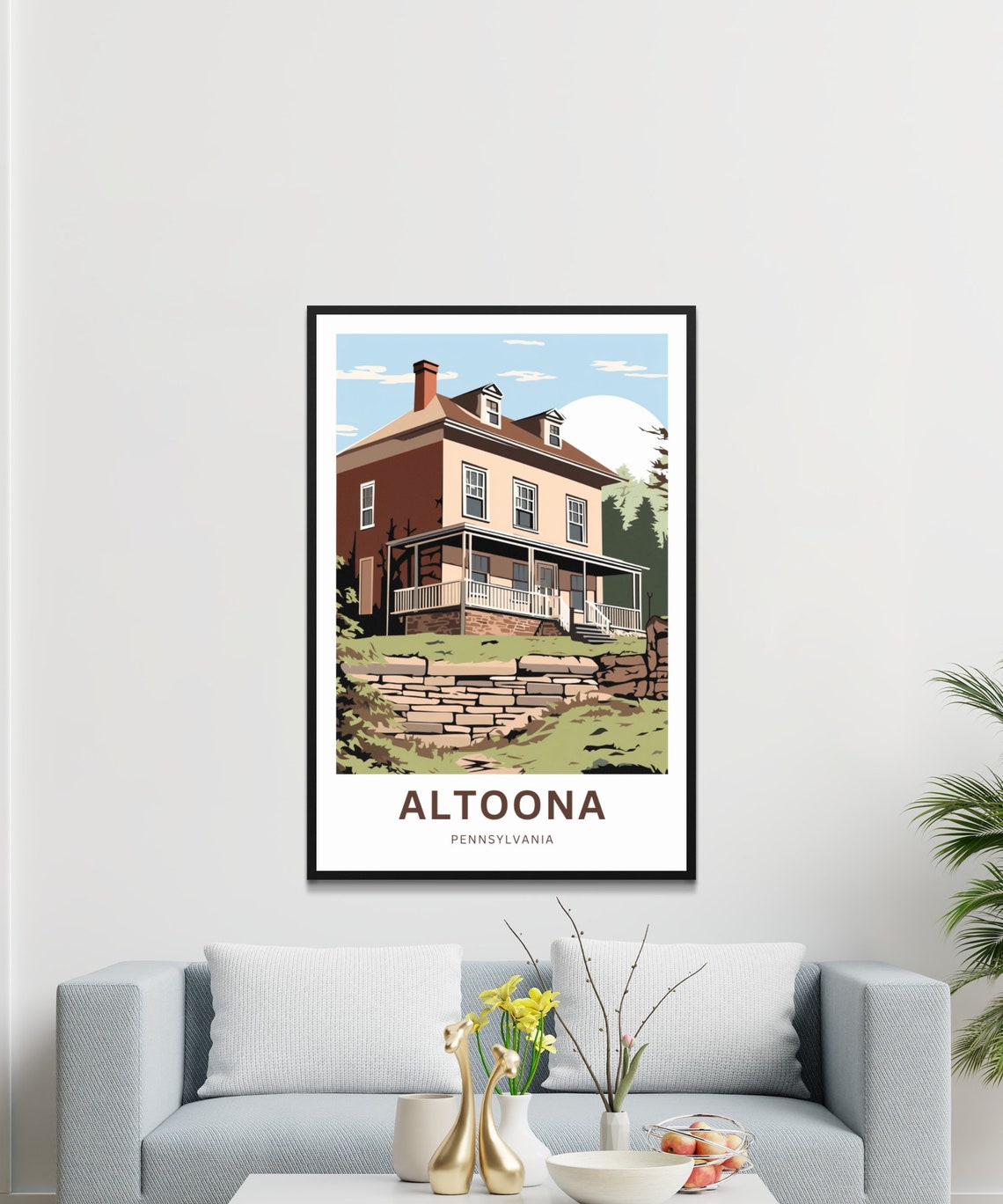 Altoona Pennsylvania Personalized Historic House Travel Poster - Image 3