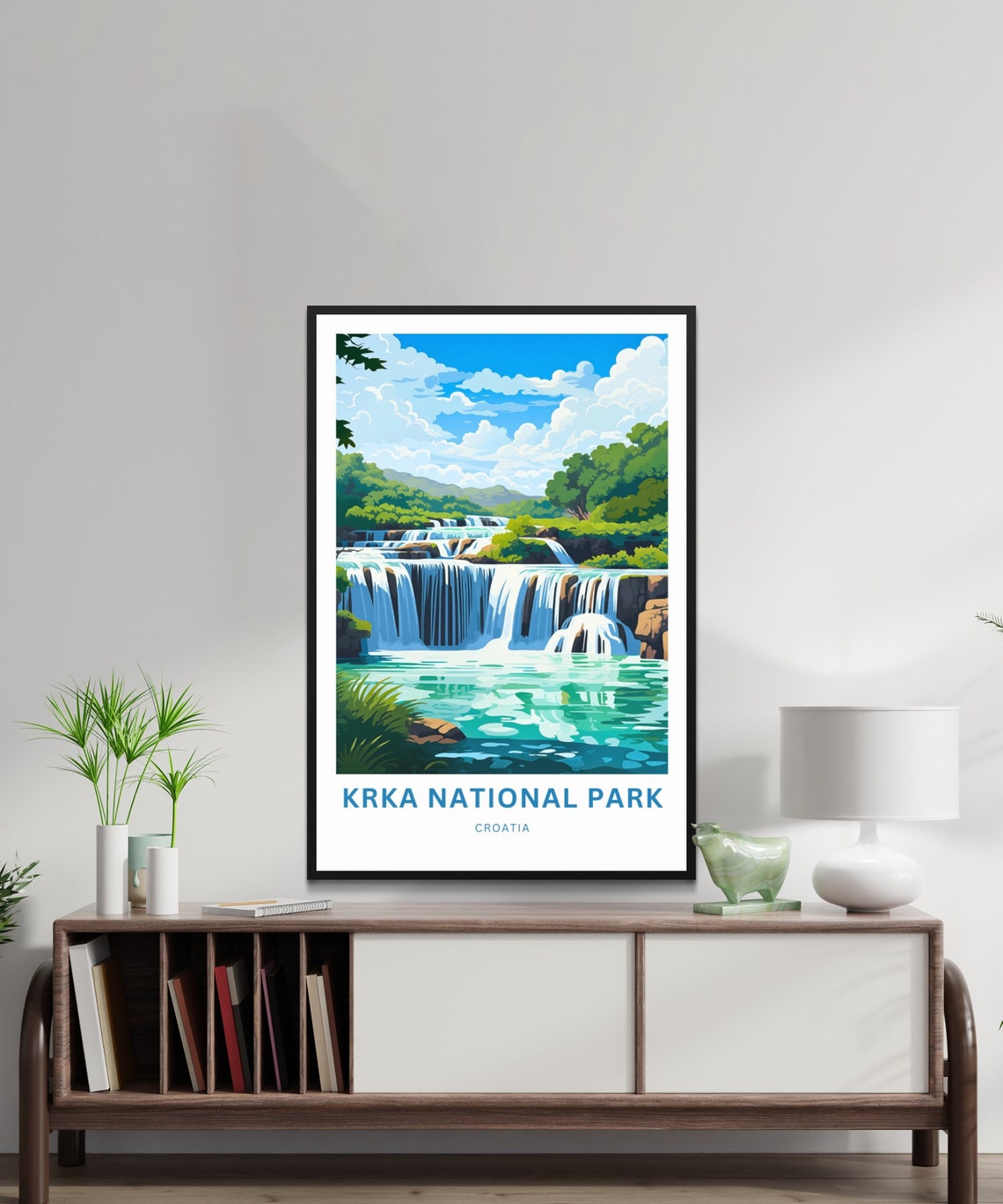 Krka National Park Croatia Turquoise Cascading Waterfalls Poster - Image 2