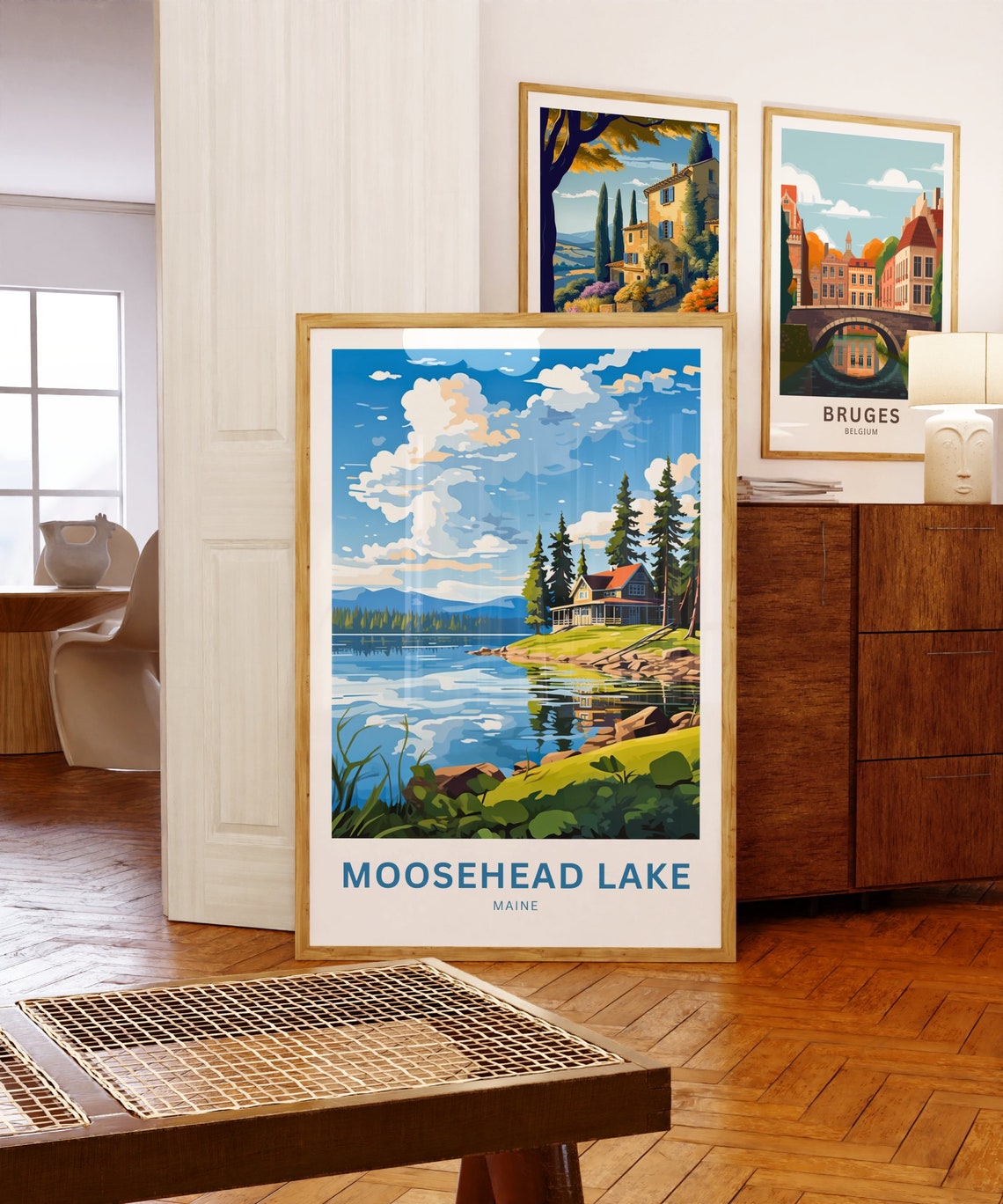 Moosehead Lake Maine Personalized Lakeside Cabin Travel Poster - Image 5
