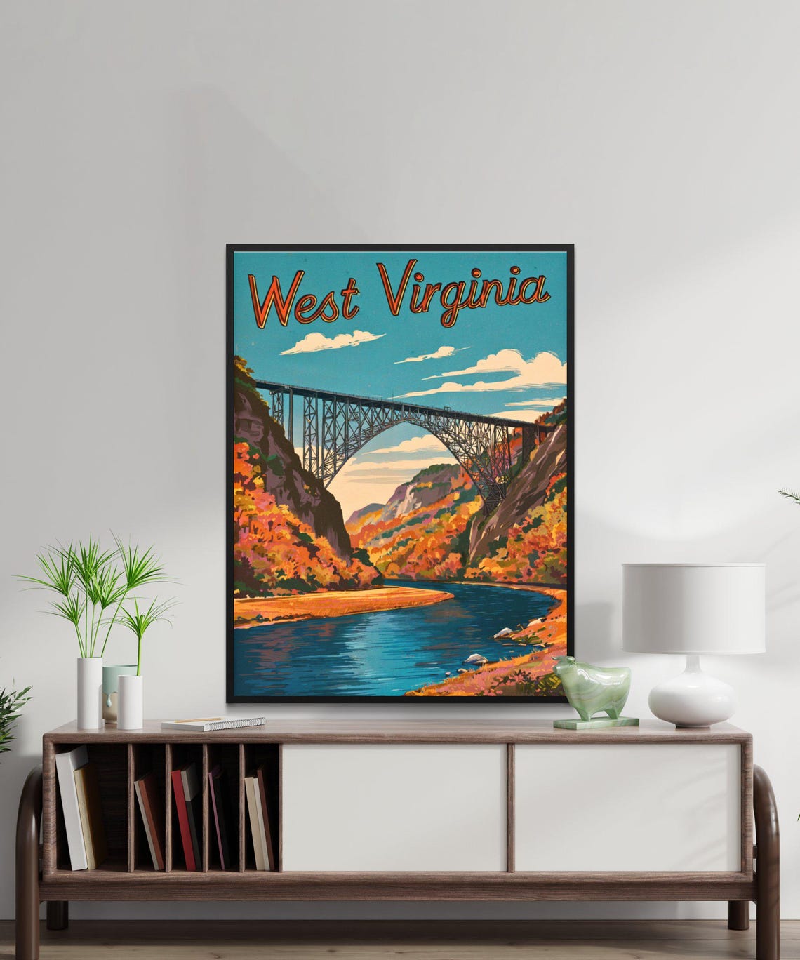 West Virginia New River Gorge Bridge In Glowing Autumn Colors Poster - Image 2
