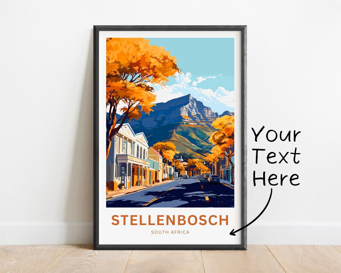Stellenbosch South Africa Golden Oak Lined Street Scenic Poster