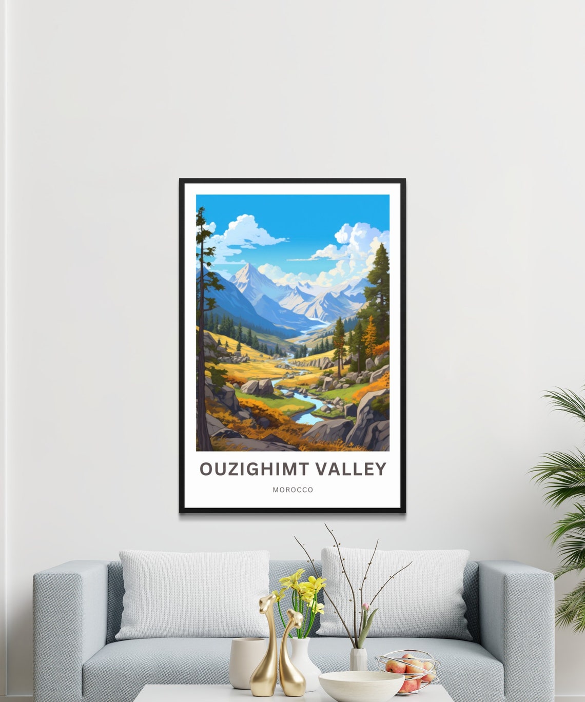 Personalized Ouzighimt Valley Morocco Alpine Snow Custom Poster - Image 3