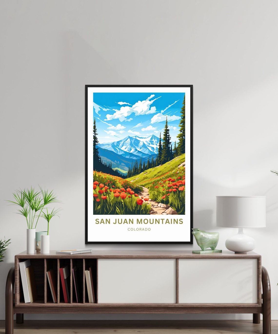 Personalized San Juan Mountains Colorado Wildflower Trail Poster - Image 3