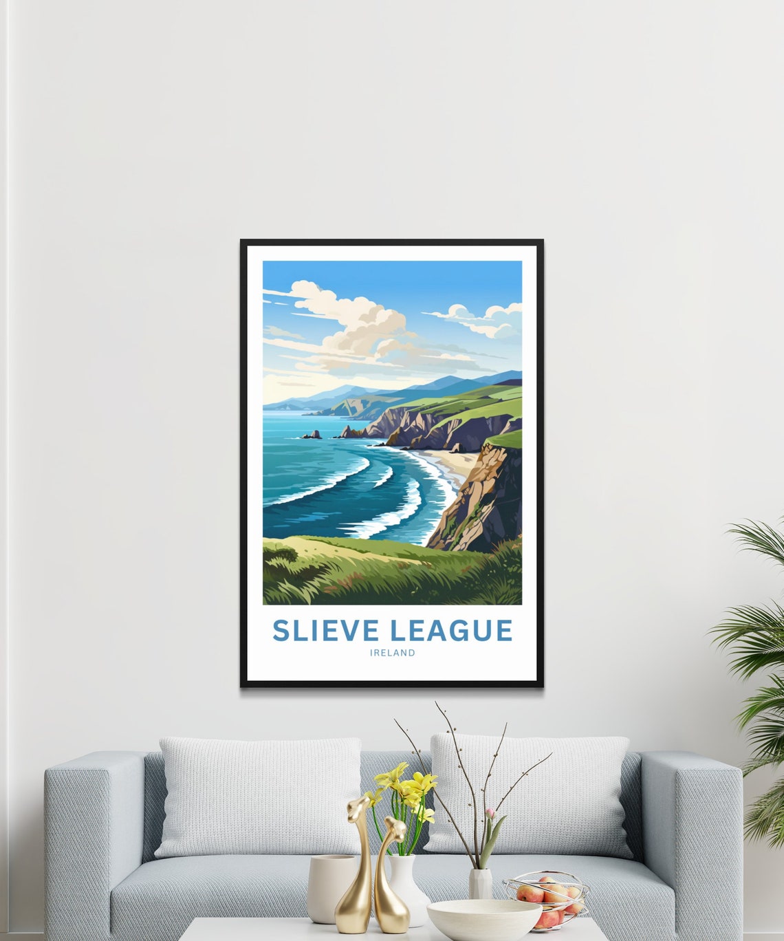 Slieve League Ireland Dramatic Sea Cliffs Coastal Waves Travel Poster - Image 2
