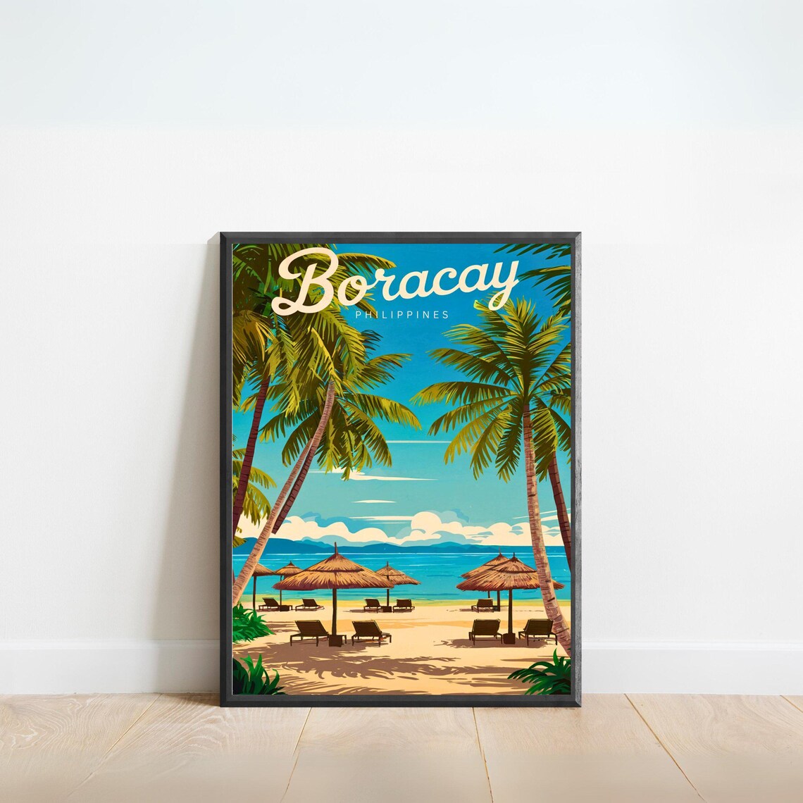 Boracay Vintage Travel Poster, Philippines Travel Poster