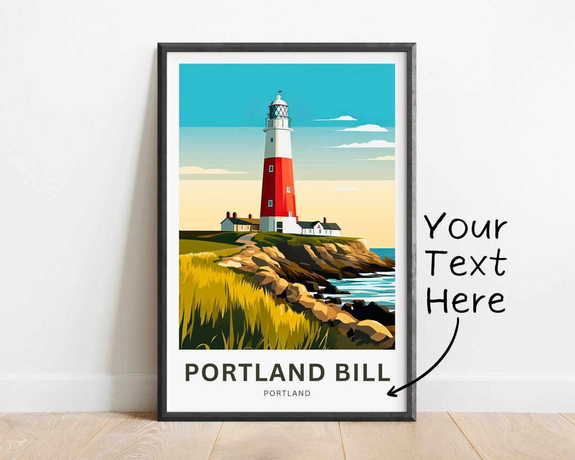 Portland Bill Lighthouse Headland Coastal Grass Cliffs Poster