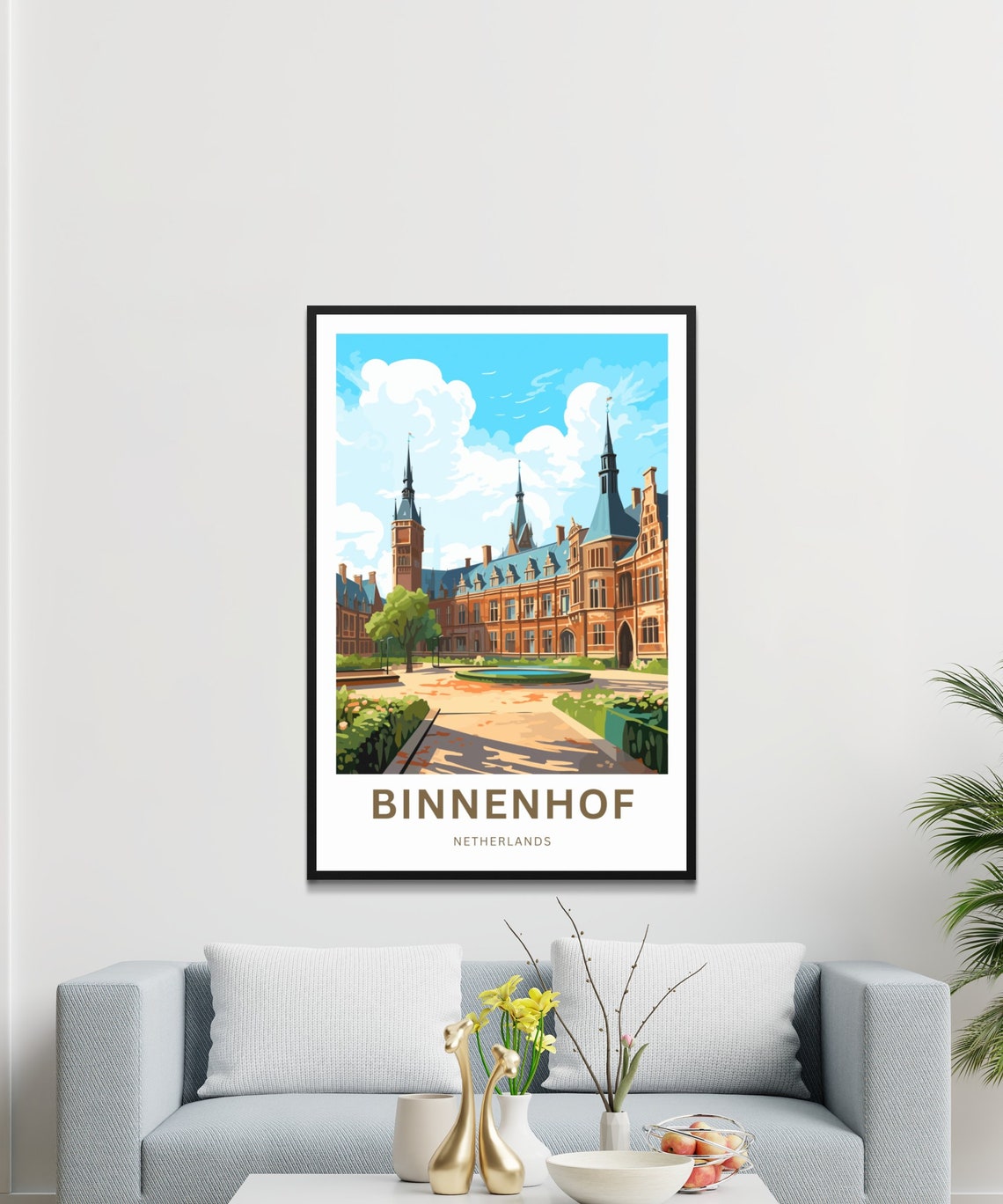 Binnenhof Netherlands Courtyard Garden Spires Fountain Poster - Image 3