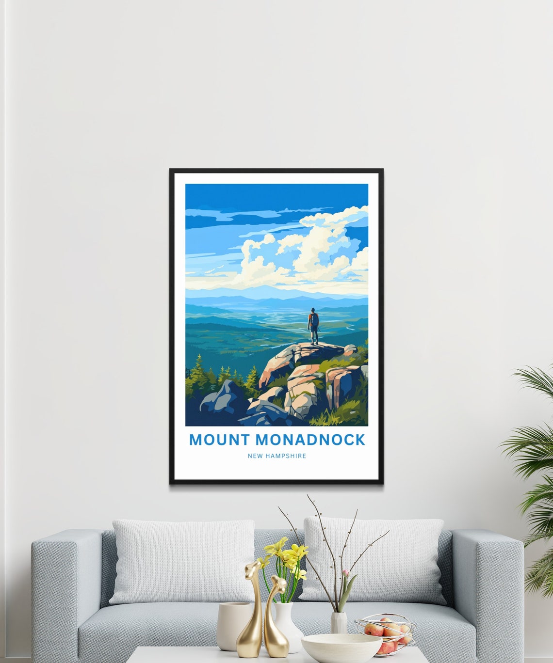 Personalized Mount Monadnock Hiker Summit Custom Gift Poster - Image 3