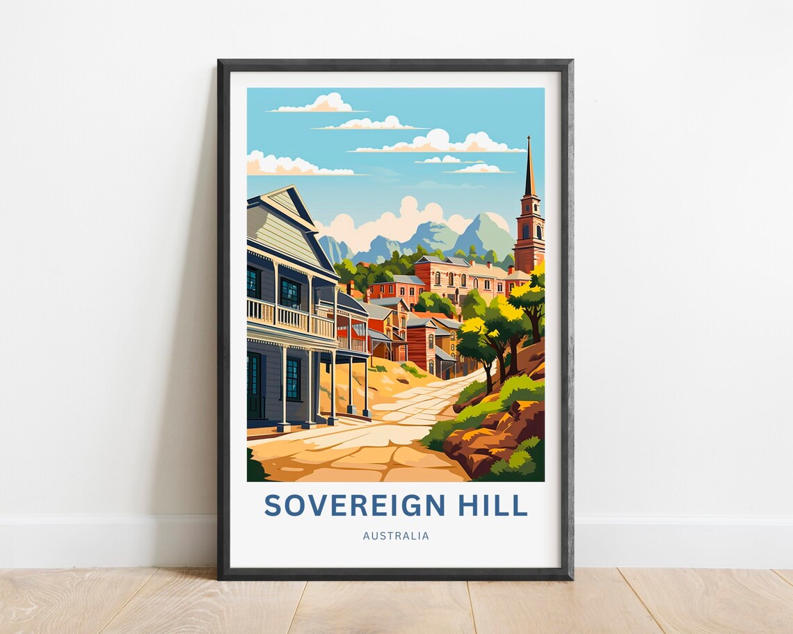 Sovereign Hill Travel Poster, Australia Gift