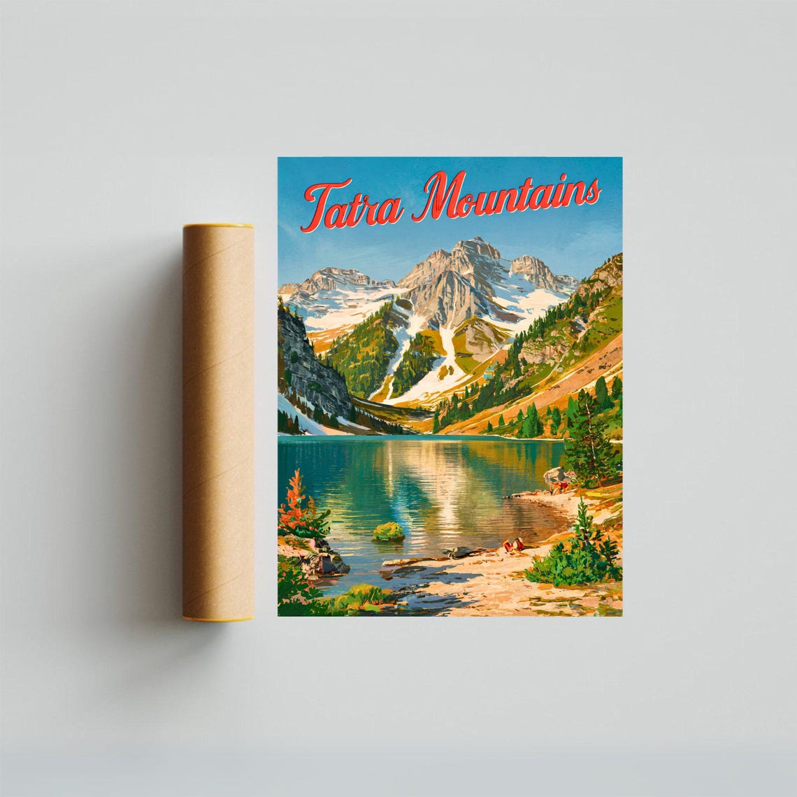 Tatra Mountains Poland Vintage Alpine Poster Snowy Peaks Lake View Art - Image 3