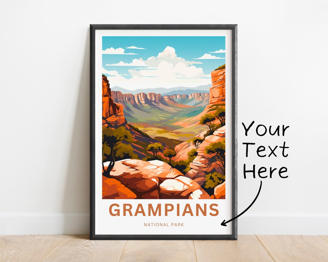 Personalized Grampians National Park Red Canyon Custom Travel Poster