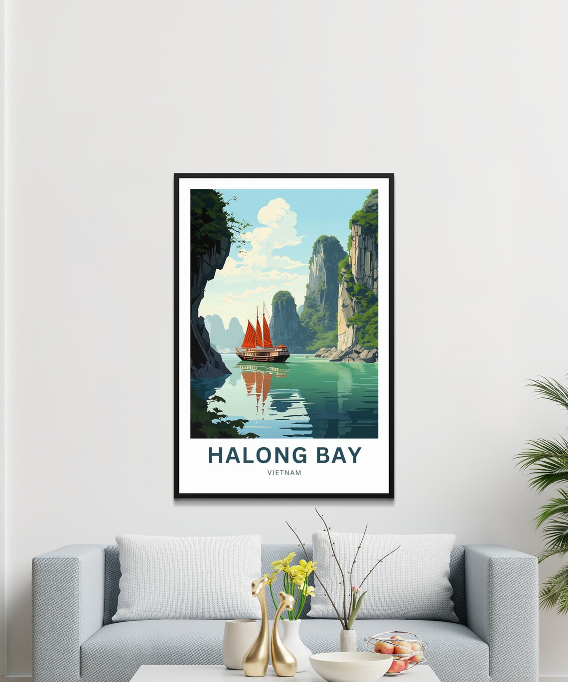 Halong Bay Travel Poster, Vietnam Wall Art - Image 3