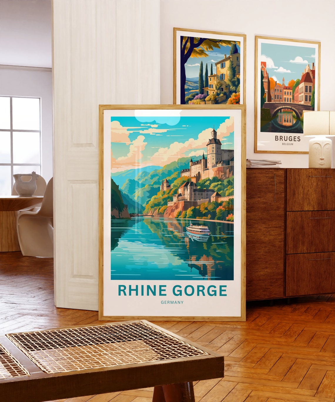 Rhine Gorge Germany Riverside Hilltop Castle Personalized Poster - Image 5