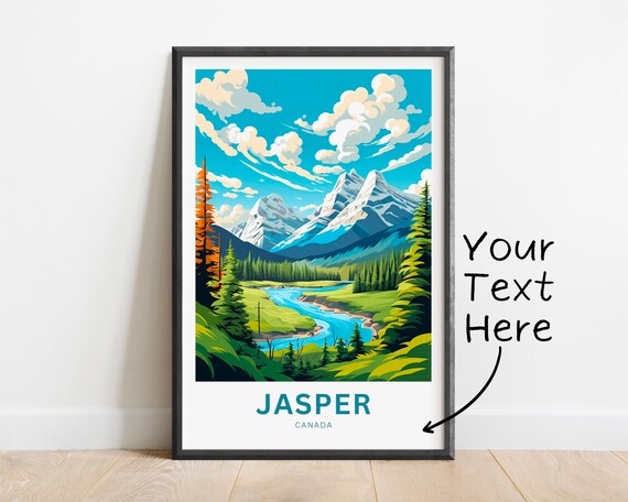 Personalized Jasper Canada Alpine Valley Mountain Views Poster