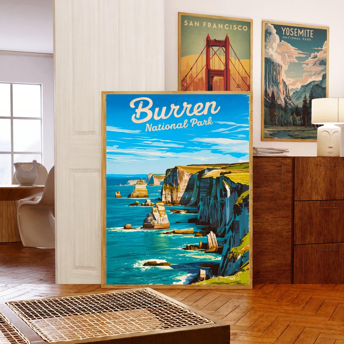 Burren National Park Ireland Sea Cliffs Coastal Vintage Travel Poster - Image 5