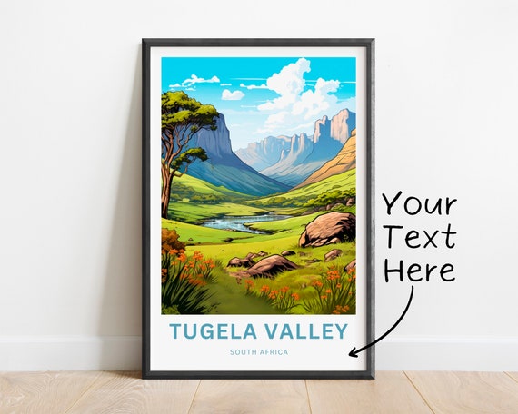 Personalized Tugela Valley Print Tugela Valley Poster South Africa Wall Art Framed Present Gift South Africa Present