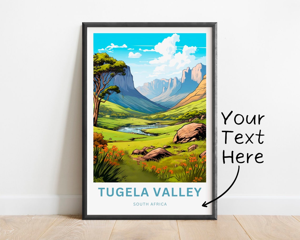 Tugela Valley South Africa Basalt Cliffs Green Valley Travel Poster