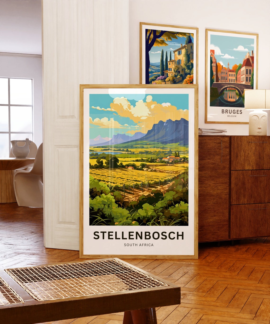 Personalized Stellenbosch South Africa Vineyard Valley Travel Poster - Image 5