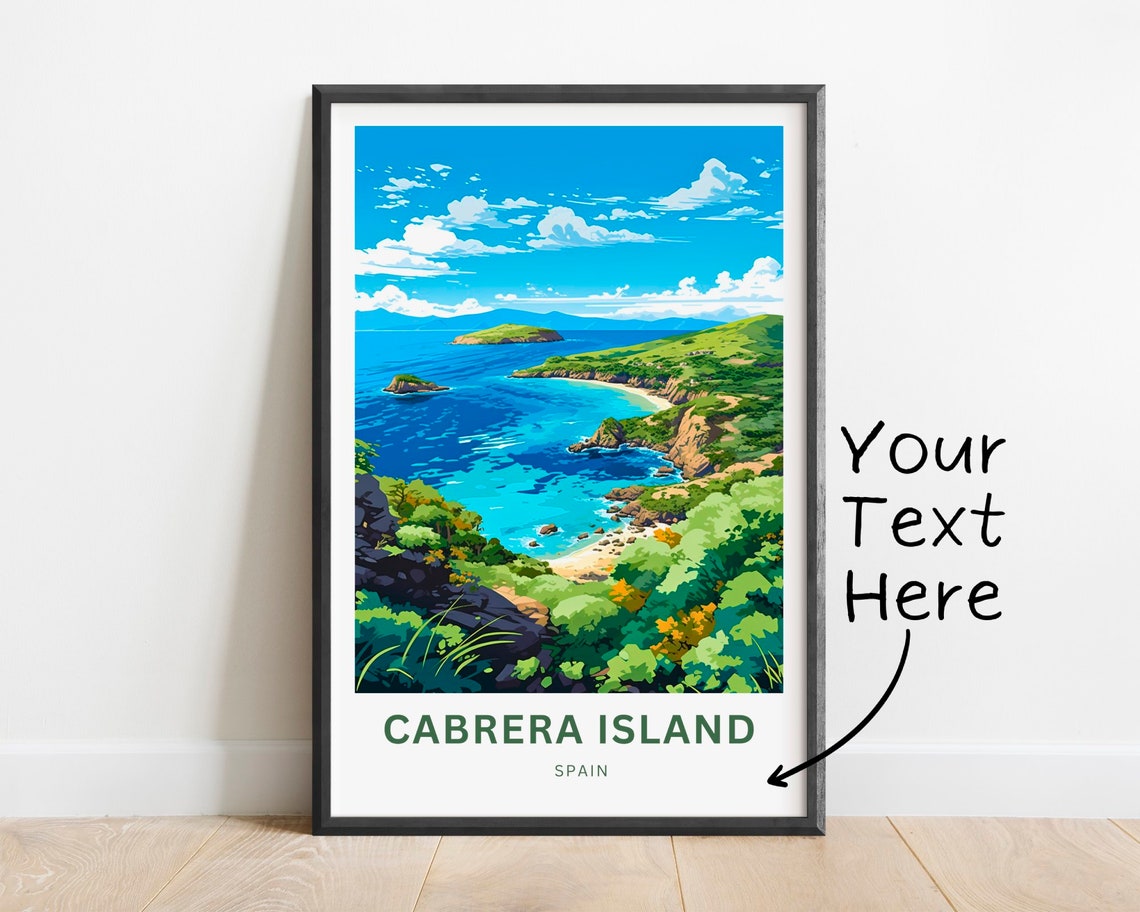 Personalized Cabrera Island Spain Turquoise Coast Travel Poster