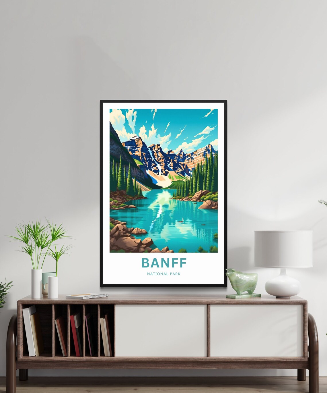 Banff National Park Turquoise Rocky Mountain Lake Travel Poster - Image 2