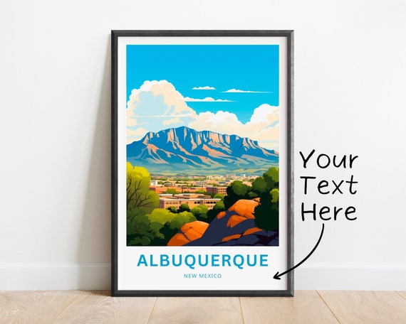 Personalized Albuquerque Travel Print Albuquerque Poster Albuquerque Wall Art Framed Present Gift New Mexico Present