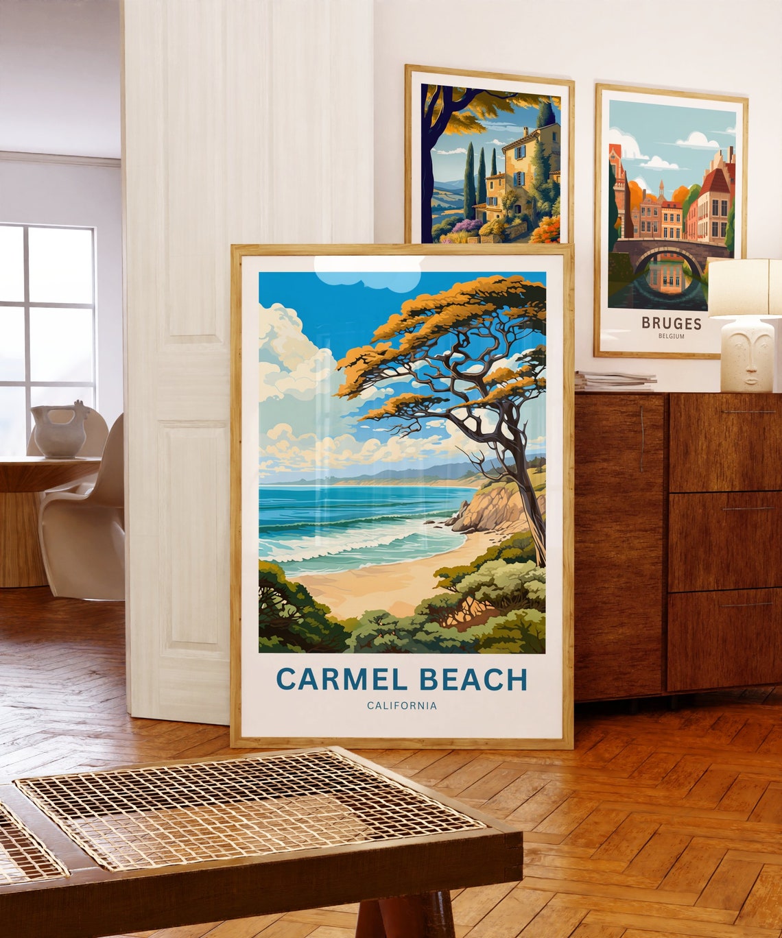 Carmel Beach California Windswept Cypress Coastal Bluffs Poster - Image 5