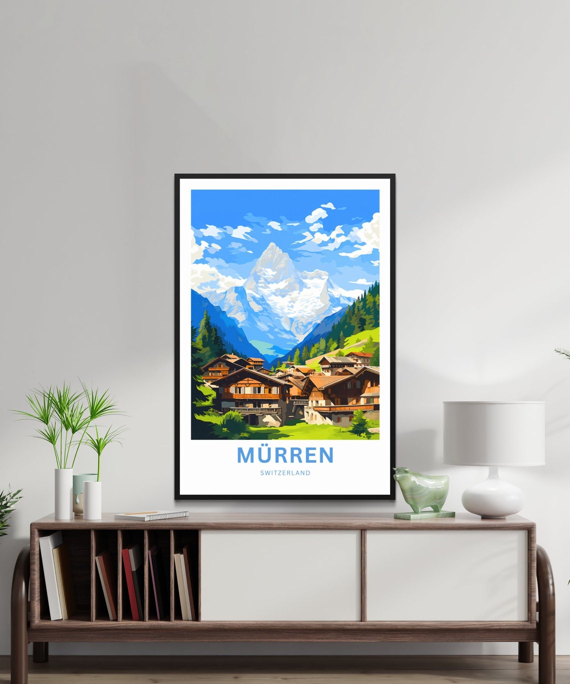 Personalized Murren Switzerland Alpine Village Custom Travel Poster - Image 2