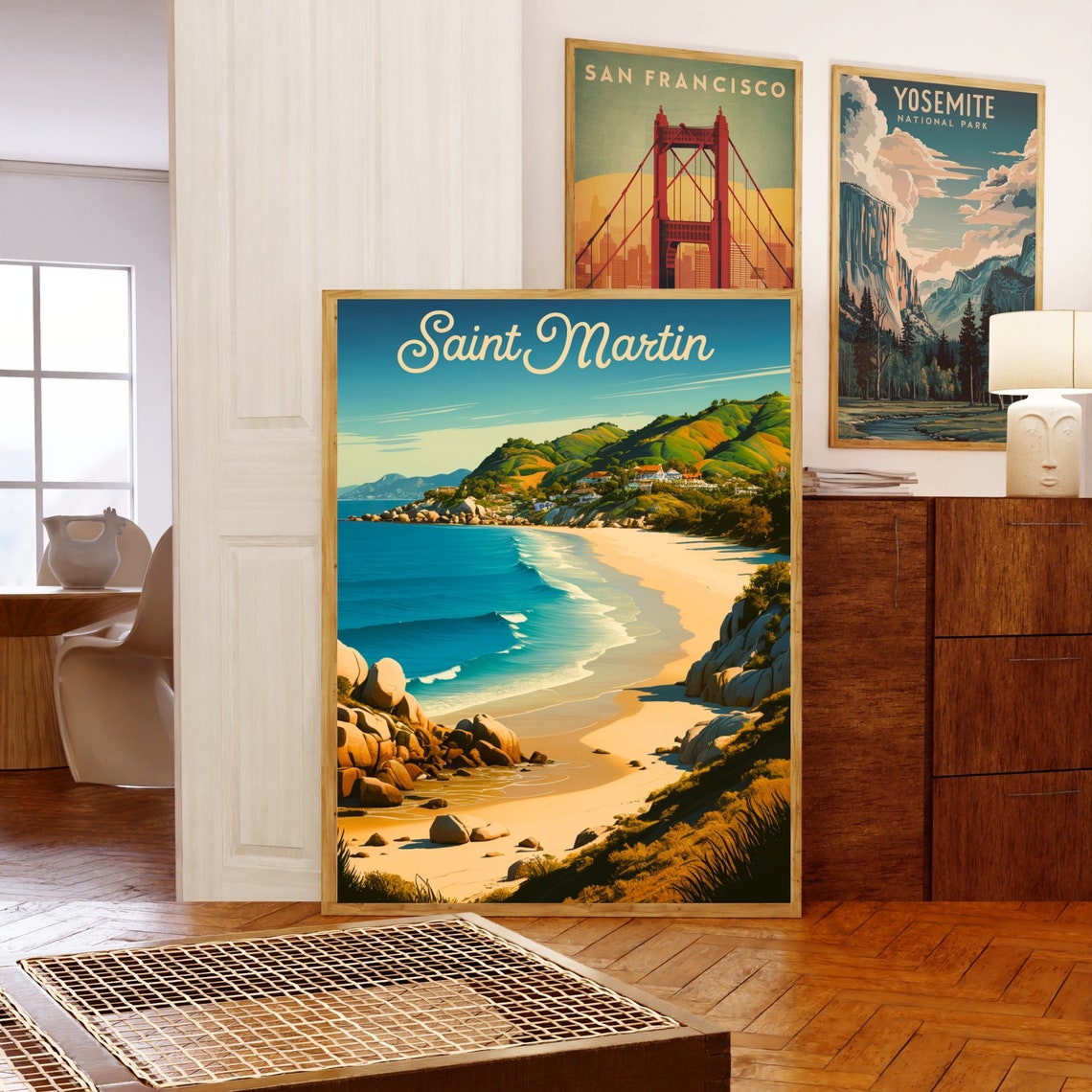 Saint Martin Vintage Travel Poster Saint Martin Print Caribbean Wall Art Framed Gift Caribbean Present - Image 5