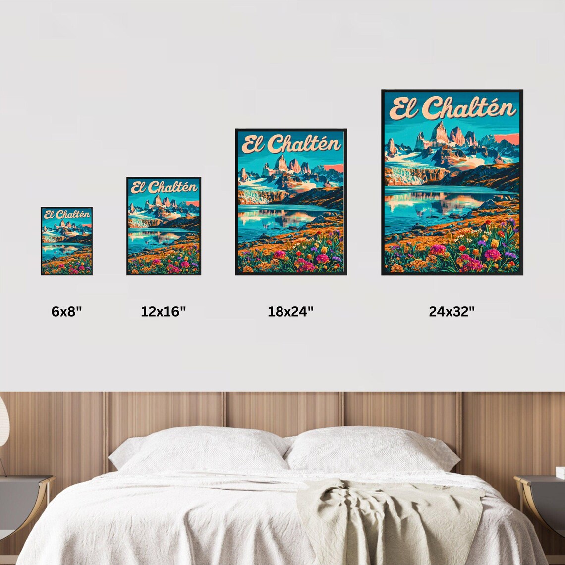 El Chaltén Patagonia Argentina Vintage Fitz Roy Peaks Travel Poster - Image 3