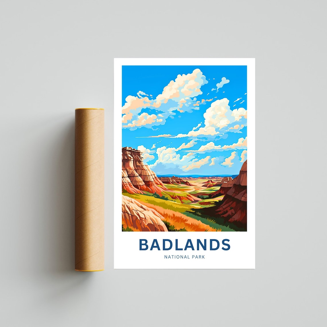 Badlands National Park Red Rock Canyon Vista Custom Travel Poster - Image 4