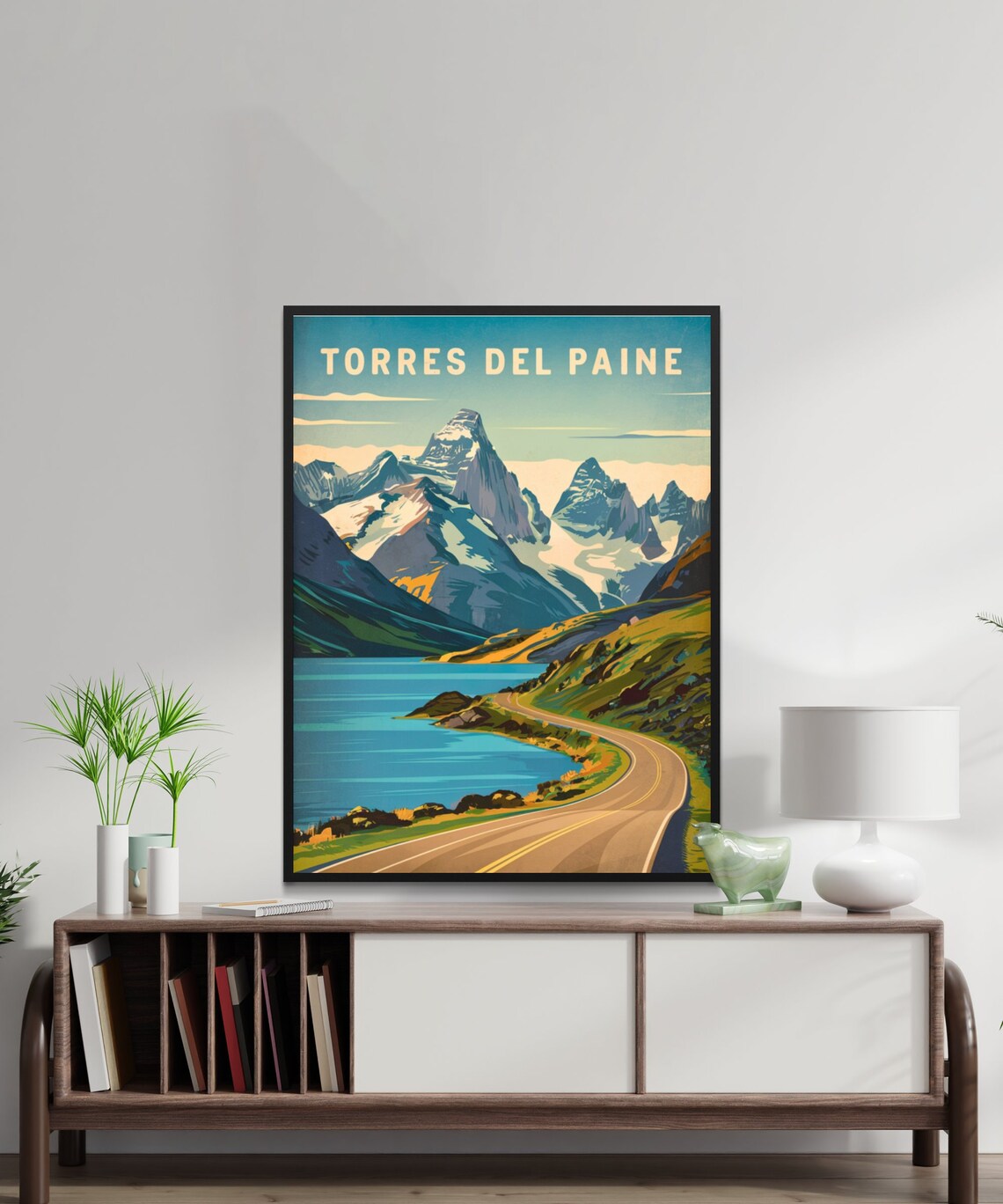 Torres Del Paine Scenic Road Lake Mountains Vintage Travel Poster - Image 2
