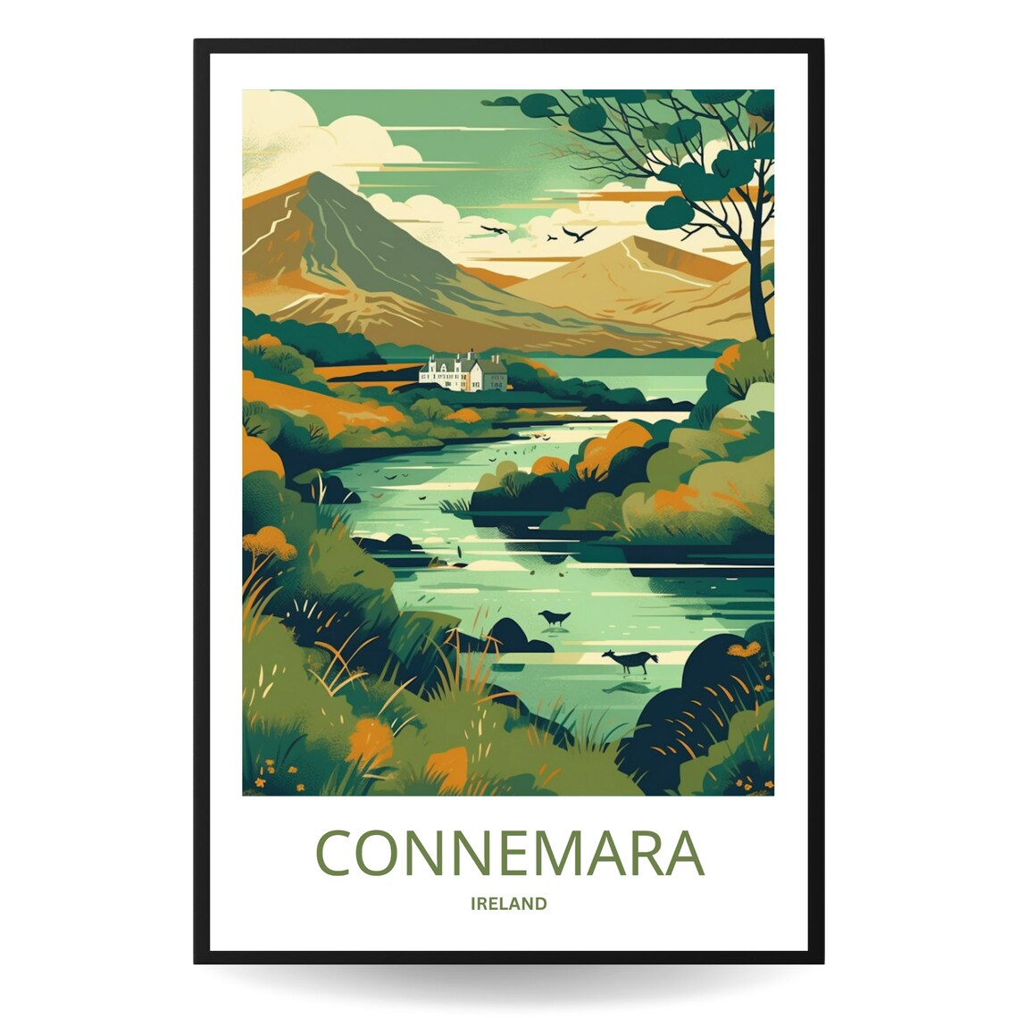 Connemara Ireland Travel Poster, Wild Atlantic - Image 3