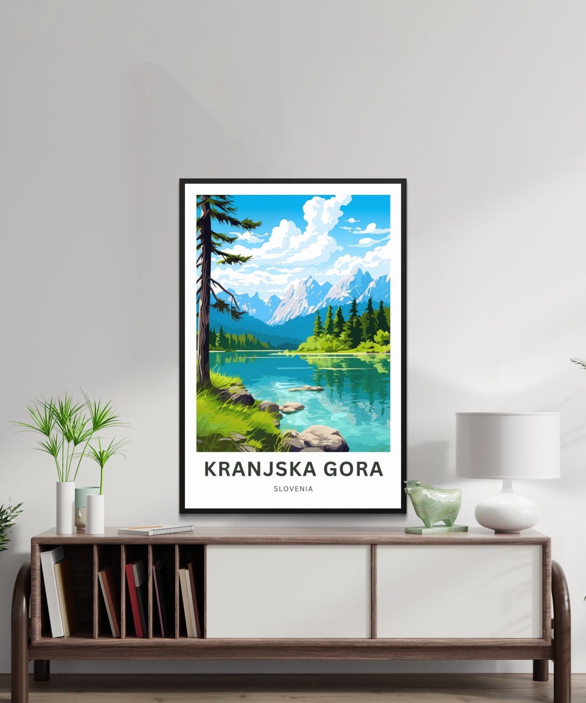 Personalized Kranjska Gora Slovenia Alpine Lake Travel Poster - Image 2