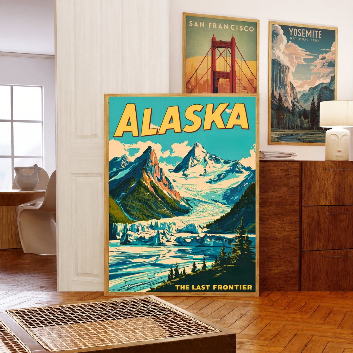Alaska The Last Frontier Glacier Mountains Snow Vintage Travel Poster - Image 5