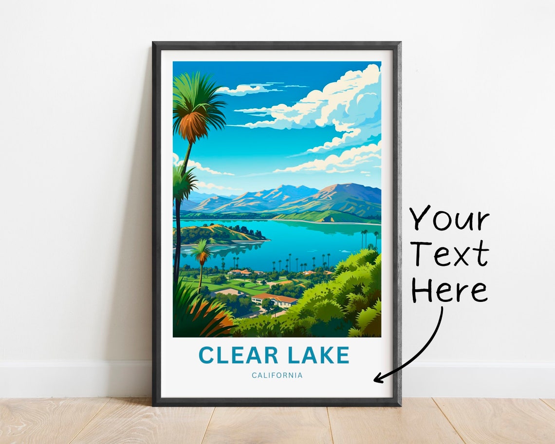 Clear Lake California Personalized Lush Green Valley Lake Poster