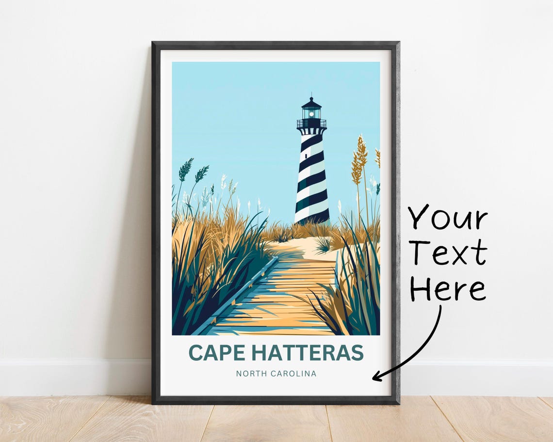 Cape Hatteras North Carolina Lighthouse Dune Boardwalk Travel Poster - Image 2