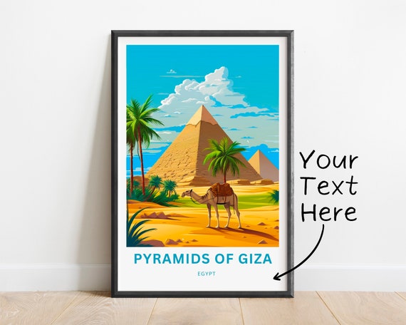 Personalized Pyramid Of Giza Travel Print Pyramid Of Giza Poster Egypt Wall Art Framed Present Gift Egypt Present